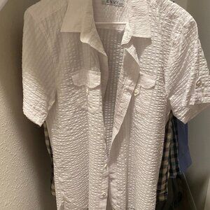 Envy White Dress Shirt | Short Sleeve | Large